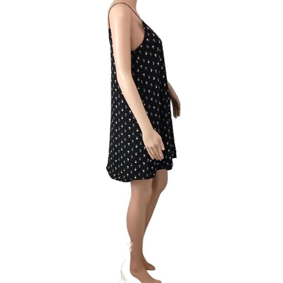 Anthropologie Dark Floral Dress Sz XS Slip Fairy Grunge Romantic Boho Blue Rain - Picture 3 of 16